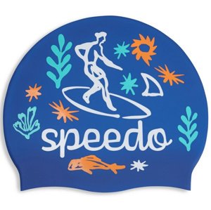 Dětská plavecká čepička speedo slogan cap junior tmavě modrá